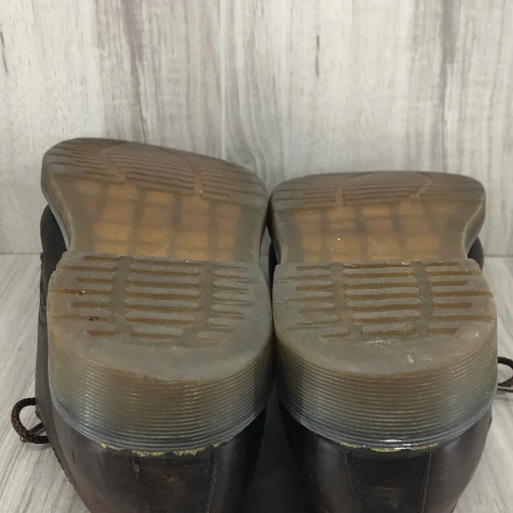 Dr Martens Shoes Mens 10 Brown Leather Lace Up Chunky Derby Oxfords